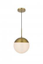 Elegant LD6032SG - Eclipse 10 Inch Pendant Frosted White Shade in Satin Gold